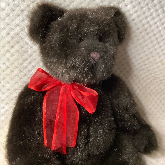 GUND Dark Brown Plush Bear 43213 Stuffed Animal w Red Bow - Picture 3 of 16